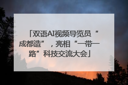 双语AI视频导览员“成都造”，亮相“一带一路”科技交流大会