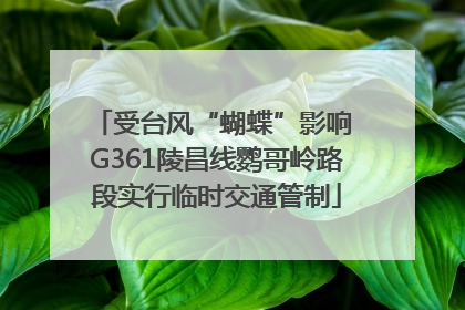 受台风“蝴蝶”影响 G361陵昌线鹦哥岭路段实行临时交通管制