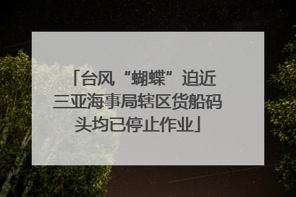 台风“蝴蝶”迫近 三亚海事局辖区货船码头均已停止作业