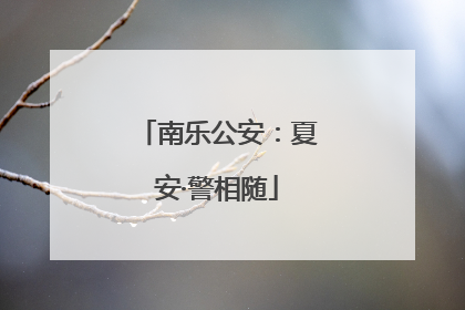 南乐公安：夏安·警相随