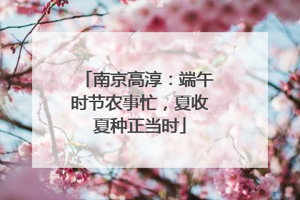 南京高淳：端午时节农事忙，夏收夏种正当时