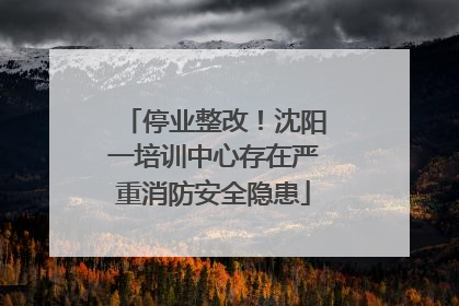 停业整改！沈阳一培训中心存在严重消防安全隐患