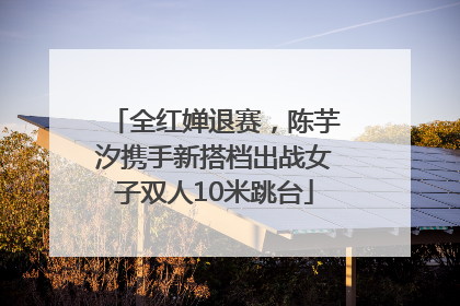 全红婵退赛，陈芋汐携手新搭档出战女子双人10米跳台
