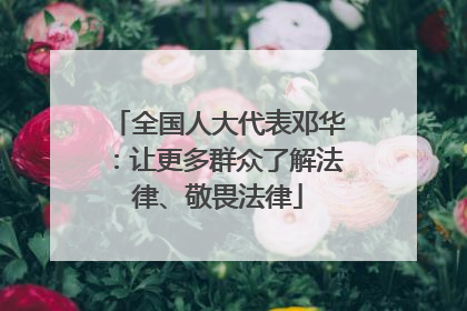全国人大代表邓华：让更多群众了解法律、敬畏法律
