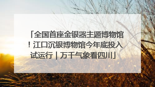 全国首座金银器主题博物馆！江口沉银博物馆今年底投入试运行｜万千气象看四川