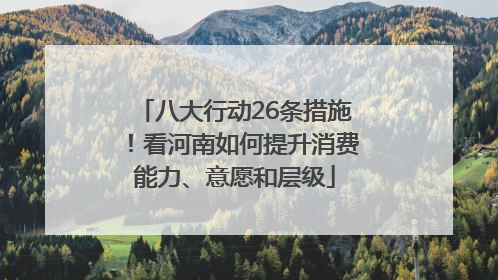 八大行动26条措施！看河南如何提升消费能力、意愿和层级
