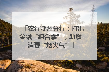 农行鄂州分行：打出金融“组合拳”，助燃消费“烟火气”