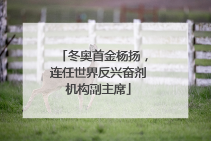 冬奥首金杨扬，连任世界反兴奋剂机构副主席