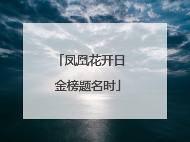 凤凰花开日 金榜题名时