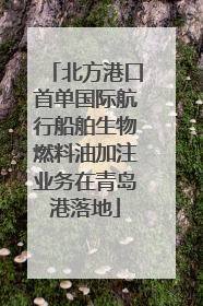 北方港口首单国际航行船舶生物燃料油加注业务在青岛港落地