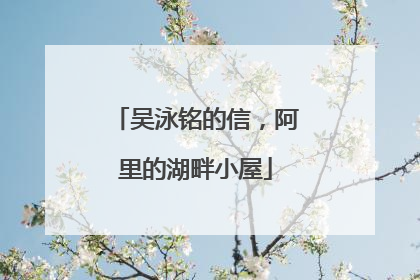 吴泳铭的信，阿里的湖畔小屋