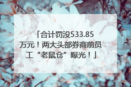 合计罚没533.85万元！两大头部券商前员工“老鼠仓”曝光！