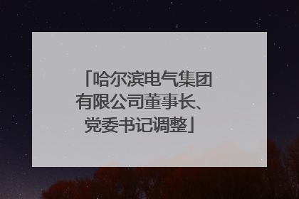哈尔滨电气集团有限公司董事长、党委书记调整