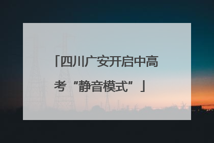 四川广安开启中高考“静音模式”