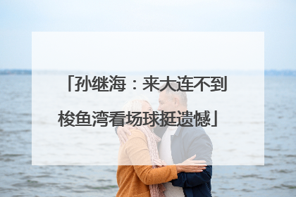 孙继海：来大连不到梭鱼湾看场球挺遗憾