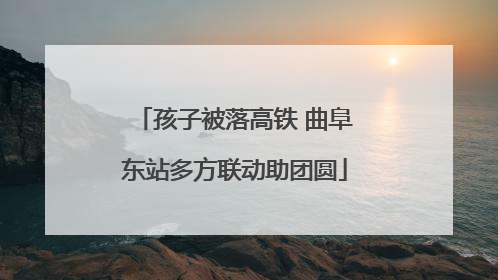 孩子被落高铁 曲阜东站多方联动助团圆