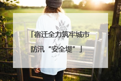 宿迁全力筑牢城市防汛“安全堤”