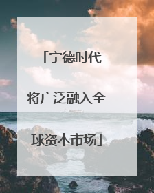 宁德时代 将广泛融入全球资本市场