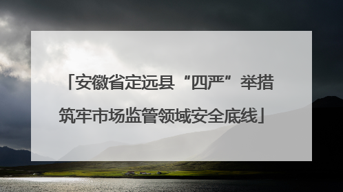 安徽省定远县“四严”举措筑牢市场监管领域安全底线