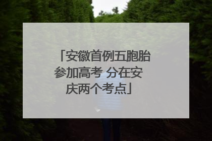 安徽首例五胞胎参加高考 分在安庆两个考点