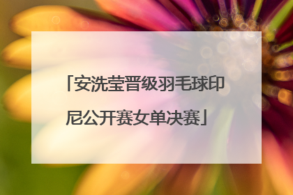 安洗莹晋级羽毛球印尼公开赛女单决赛