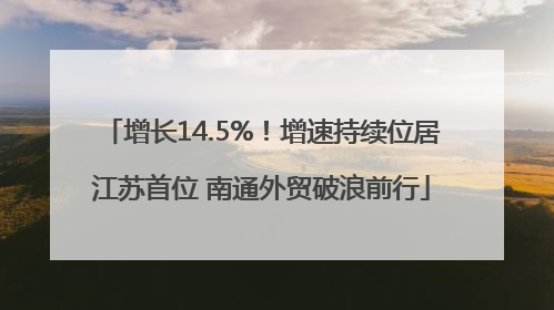 增长14.5%！增速持续位居江苏首位 南通外贸破浪前行