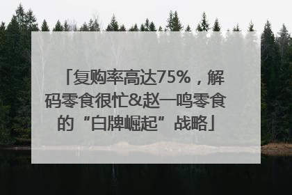 复购率高达75%，解码零食很忙&赵一鸣零食的“白牌崛起”战略