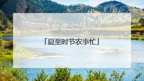 夏至时节农事忙