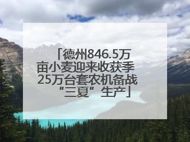 德州846.5万亩小麦迎来收获季 25万台套农机备战“三夏”生产
