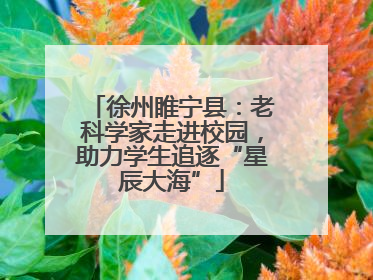徐州睢宁县：老科学家走进校园，助力学生追逐“星辰大海”