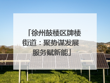 徐州鼓楼区牌楼街道：聚势谋发展 服务赋新能
