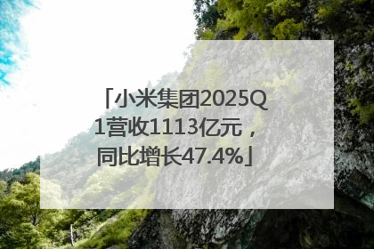 小米集团2025Q1营收1113亿元，同比增长47.4%