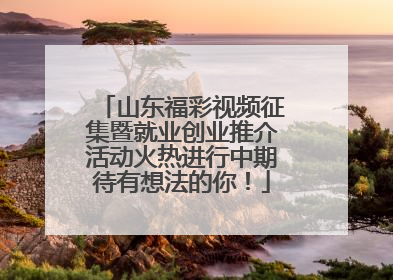 山东福彩视频征集暨就业创业推介活动火热进行中期待有想法的你！
