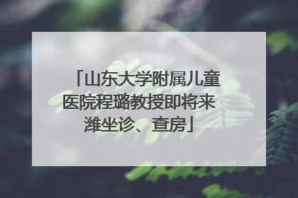 山东大学附属儿童医院程璐教授即将来潍坐诊、查房