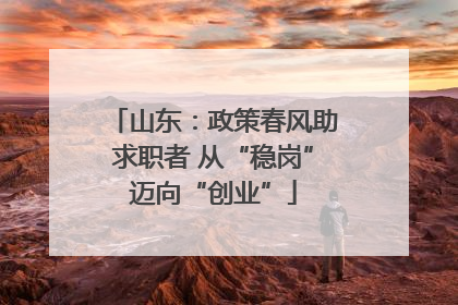 山东：政策春风助求职者 从“稳岗”迈向“创业”