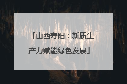 山西寿阳：新质生产力赋能绿色发展