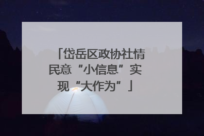 岱岳区政协社情民意“小信息”实现“大作为”