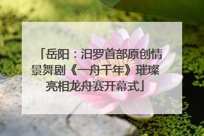 岳阳：汨罗首部原创情景舞剧《一舟千年》璀璨亮相龙舟赛开幕式