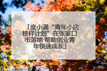 度小满“青年小店榜样计划”在张家口市落地 帮助创业青年快速成长