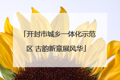 开封市城乡一体化示范区 古韵新章展风华