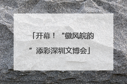 开幕！“徽风皖韵”添彩深圳文博会