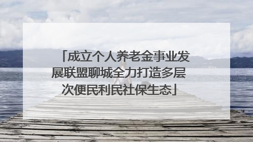 成立个人养老金事业发展联盟聊城全力打造多层次便民利民社保生态