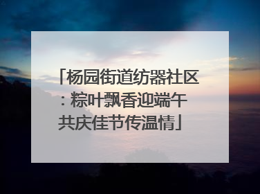 杨园街道纺器社区：粽叶飘香迎端午 共庆佳节传温情
