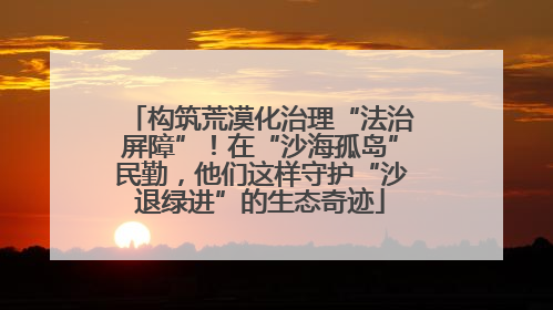 构筑荒漠化治理“法治屏障”！在“沙海孤岛”民勤，他们这样守护“沙退绿进”的生态奇迹