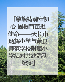 擎旗铸魂守初心 固根育苗担使命——天长市炳辉小学与萧县师范学校附属小学结对共建活动纪实