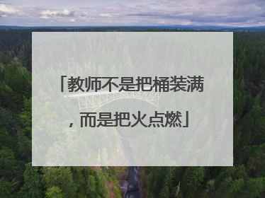 教师不是把桶装满，而是把火点燃