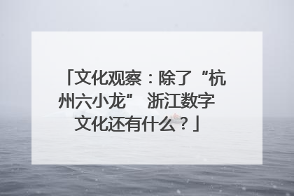 文化观察：除了“杭州六小龙” 浙江数字文化还有什么？