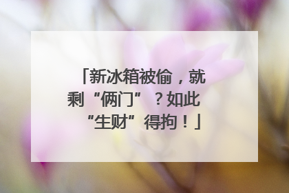 新冰箱被偷，就剩“俩门”？如此“生财”得拘！