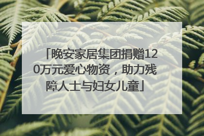 晚安家居集团捐赠120万元爱心物资，助力残障人士与妇女儿童