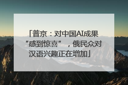 普京：对中国AI成果“感到惊喜”，俄民众对汉语兴趣正在增加